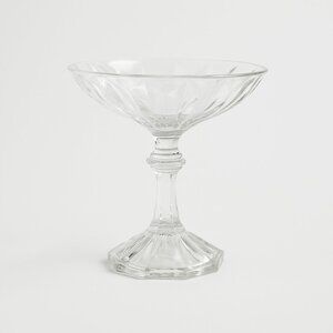 Vintage Clear Pressed Glass Compote Dish | Elegant Hexagon Base Dessert or Candy